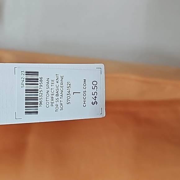 Chico's Soft Tangerine Perfect Tee - Picture 5 of 7
